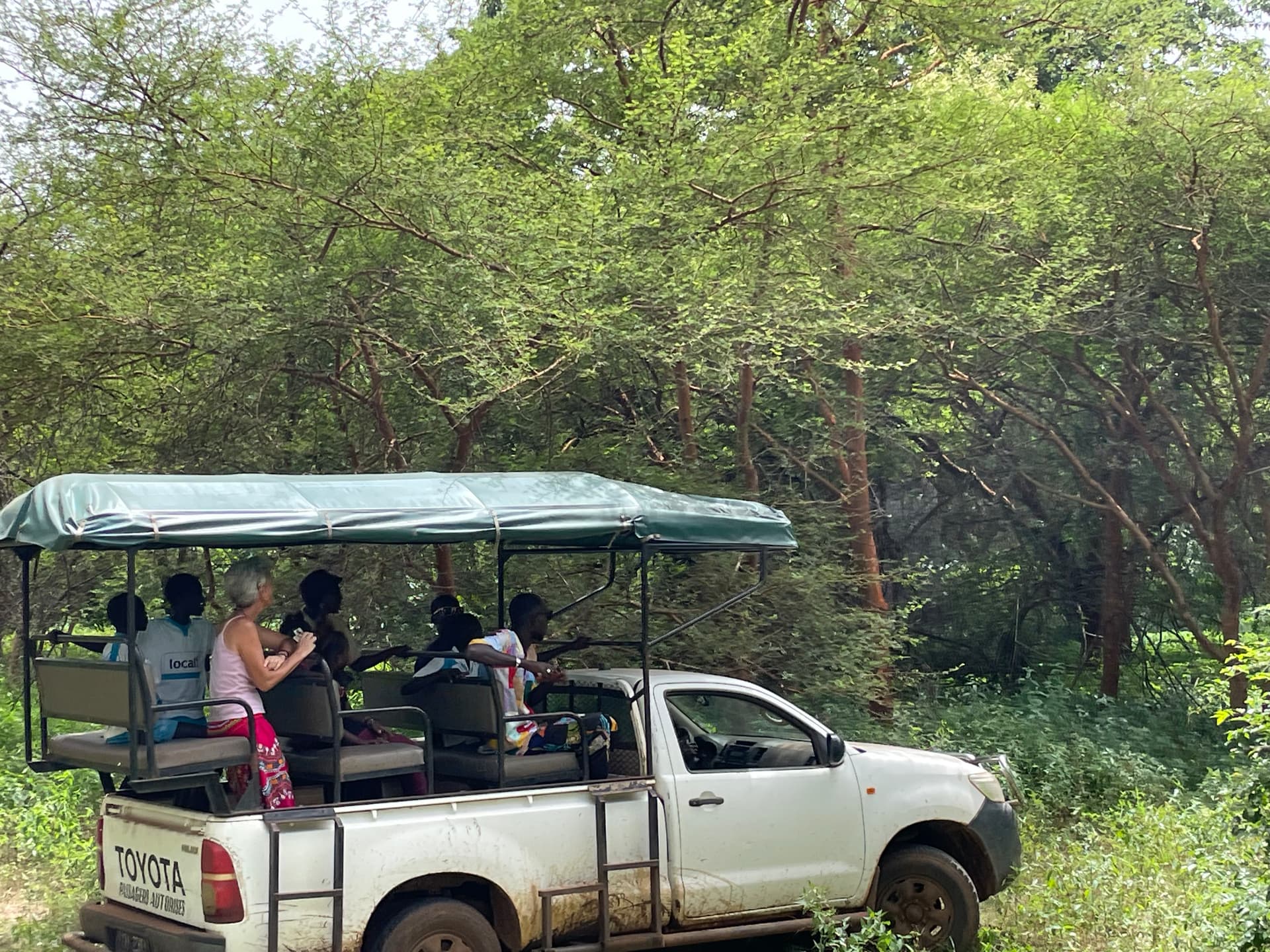 Sortie en brousse en 4x4 avec les enfants et une bénévole